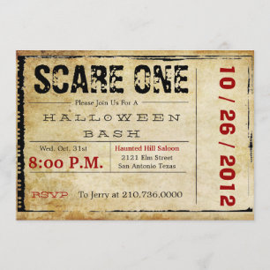 Invitation de Halloween de billet de film