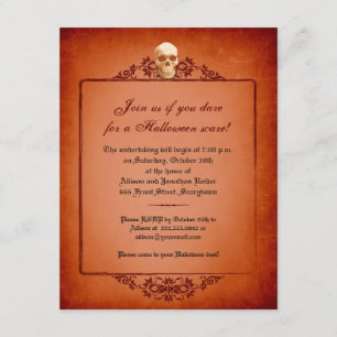 Invitation de Halloween de cadre de crâne