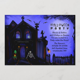 Invitation de Halloween - partie hantée de