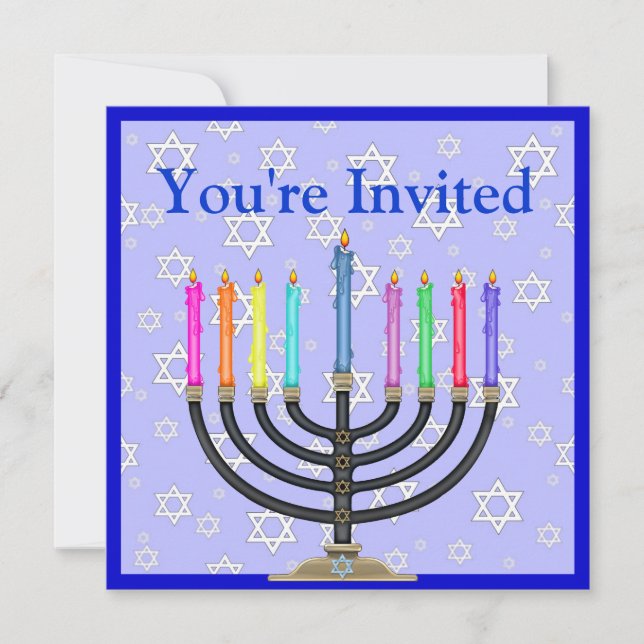 Invitation de Hanoukka Menorah (Devant)