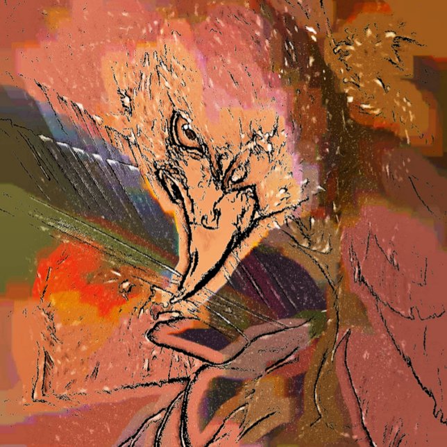 INVITATION DE HAWK (A petty art design of a Harris Hawk bird of prey preening its feathers.)