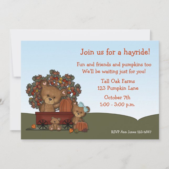 Invitation de Hayride d'ours (Devant)