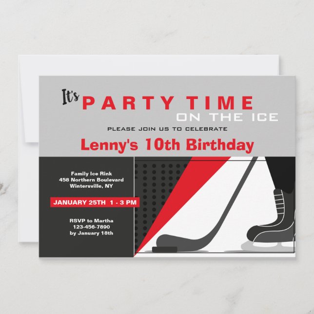 invitation de Hockey-thème (Devant)