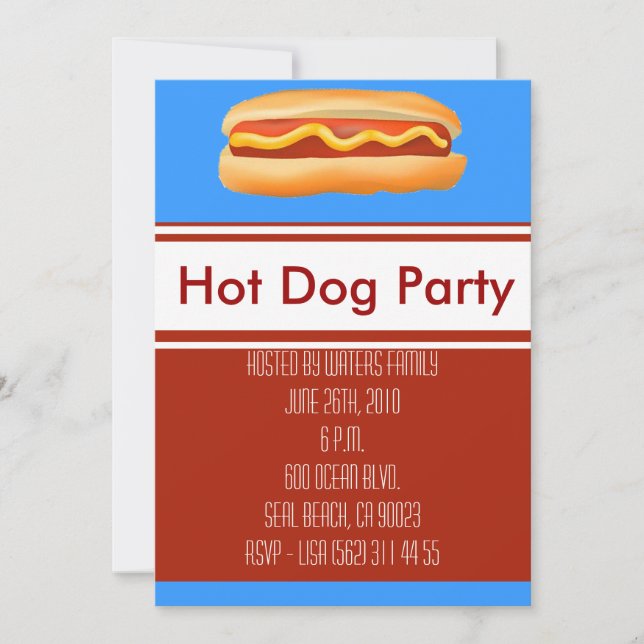 Invitation de Hot Dog Party (Devant)