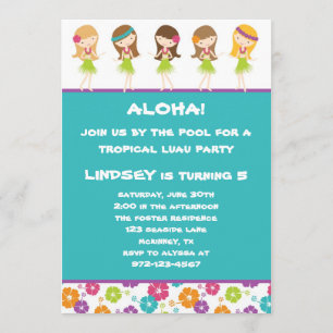 Invitation de Hula Girls