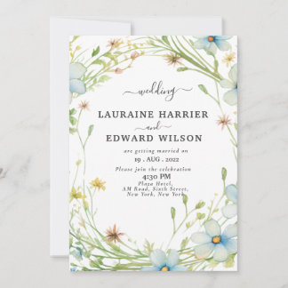 Invitation de jardin floral vert eucalyptus verdur