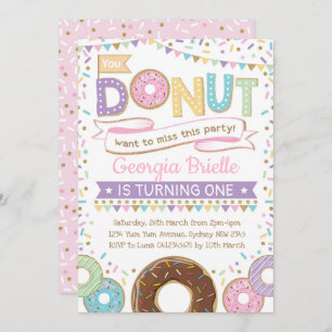 Invitation de jeunes ânes Doughnut Birthday Sprink