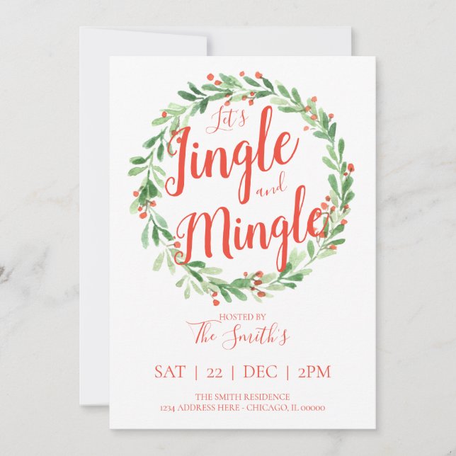Invitation de Jingle et Mingle Holiday Party (Devant)