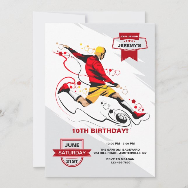 Invitation de joueur de football génial (Devant)