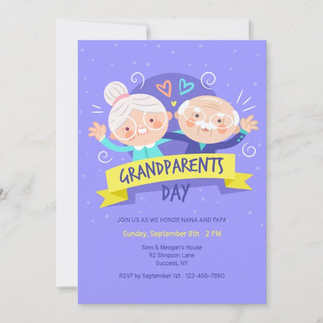 Invitation de jour de grands-parents (Devant)