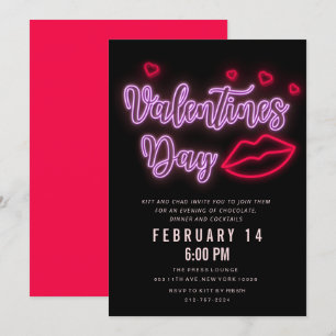 Invitation de jour de la Saint-Valentin aux lèvres