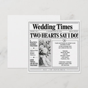 Invitation de journal de mariage