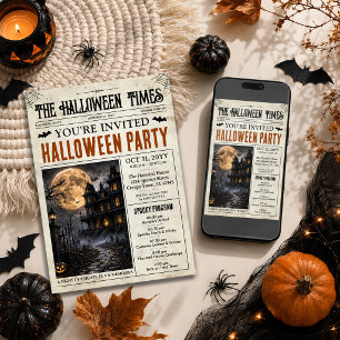 Invitation de journal d'Halloween avec programme