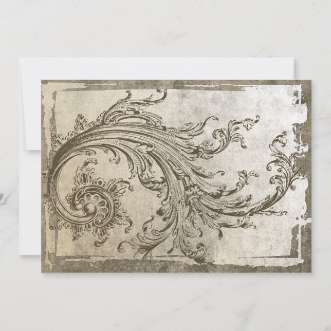 Invitation de jubilé vintage avec fioriture Steamp (Devant)