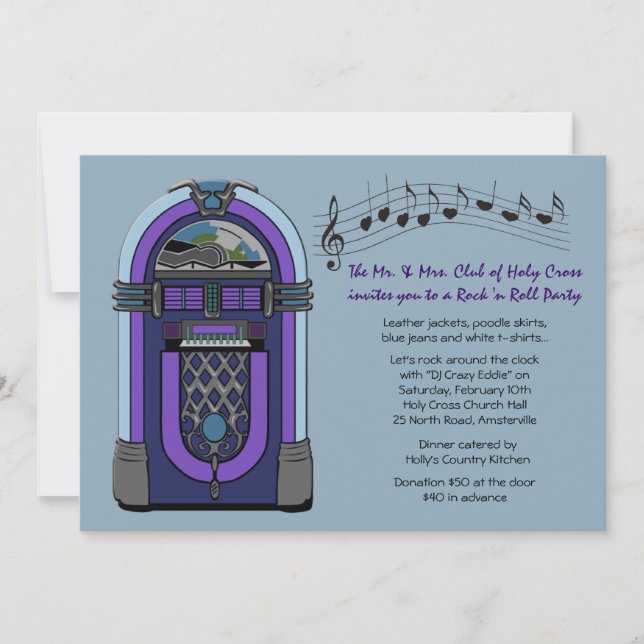 Invitation de juke-box (Devant)