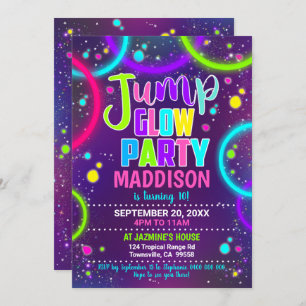 Invitation de Jump Glow Party