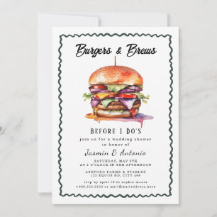 Invitation de jus et de hamburgers