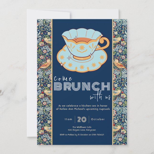 Invitation de Kitchen Tea dans le style William Mo (Devant)