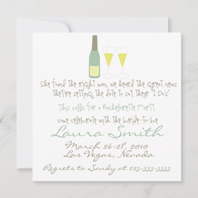 Invitation de la Bachelorette Party (Devant)