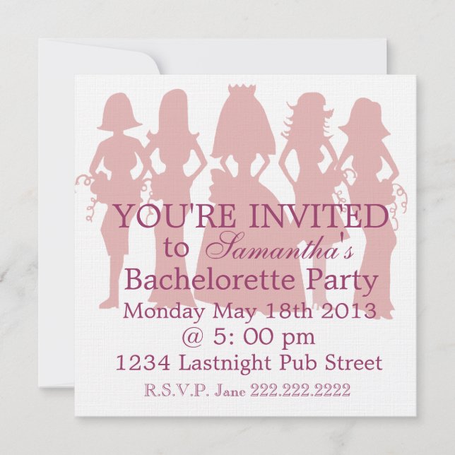 Invitation de la Bachelorette Party (Devant)