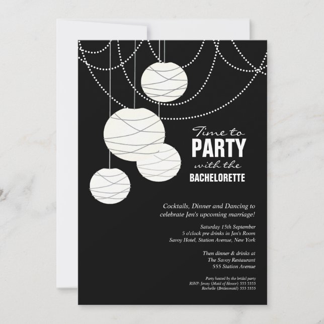 Invitation de la Bachelorette Party White Mariage  (Devant)