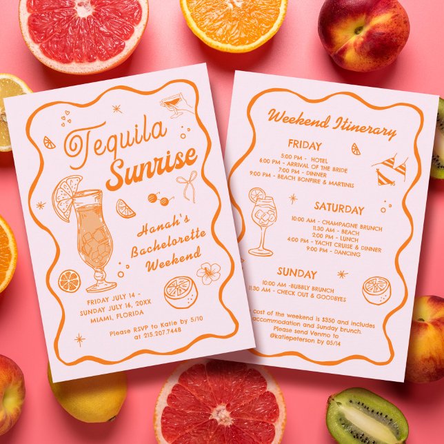 Invitation de la Bachelorette Tequila Sunrise (Créateur téléchargé)