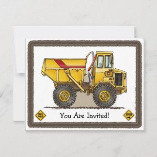 Invitation de la Big Dump Truck Construction Kids 