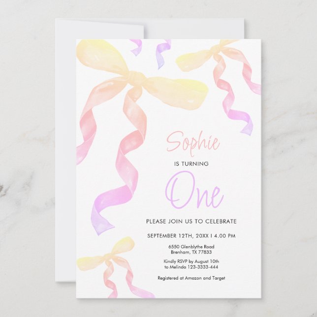 Invitation de la Bow 1er Anniversaire (Devant)