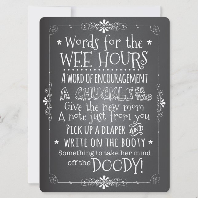 Invitation de la carte d'activité du Baby shower d (Devant)