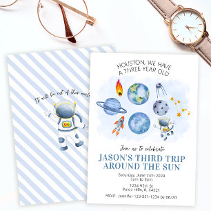 Invitation de la carte d'anniversaire des fusées d