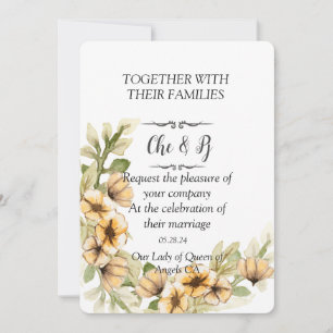 Invitation de la carte Floral mariage