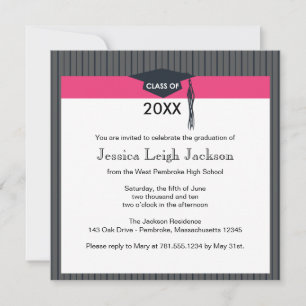 Invitation de la casquette noire et rose