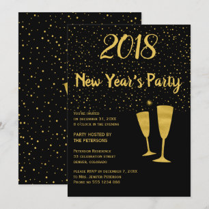 Invitation de la célébration du Nouvel An noir d'o