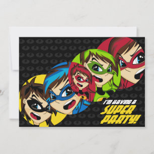 Invitation de la Coute Superhero Girl Party