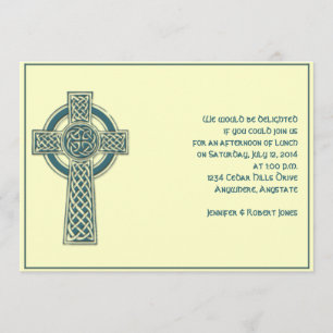 Invitation de la Croix celtique Turquoise et du My