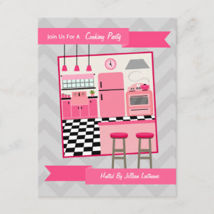 Invitation de la Cuisine Retro Pink Kitchen