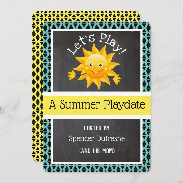 Invitation de la date de jeu d'été (Devant / Derrière)
