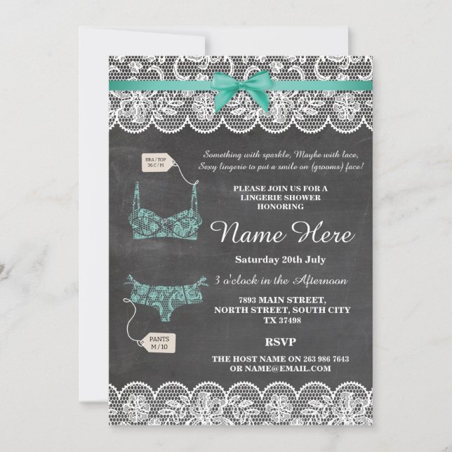 Invitation de la dentelle Lingerie Shower Bridal P (Devant)