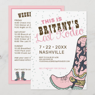 Invitation de la dernière soirée Rodeo Rose Bachel