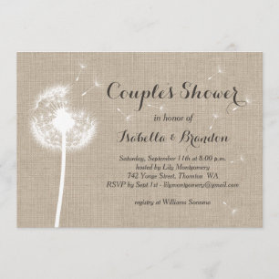 Invitation de la douche du couple floral de toile