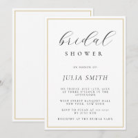 Invitation de la douche nuptiale à cadre doré mode