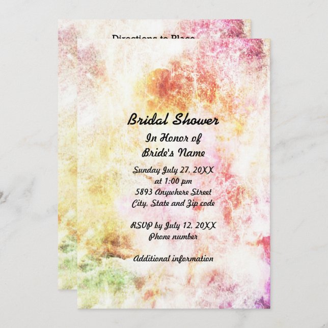 Invitation de la douche nuptiale Abstraite des cou (Devant / Derrière)
