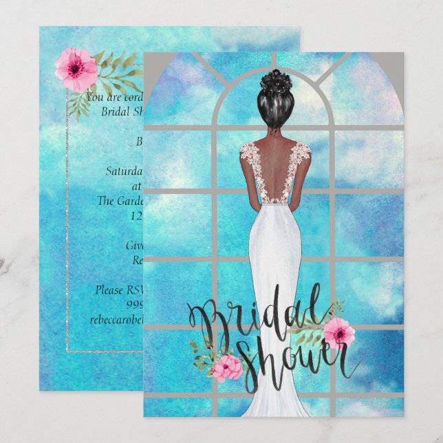 Invitation de la douche nuptiale africaine américa (Devant / Derrière)