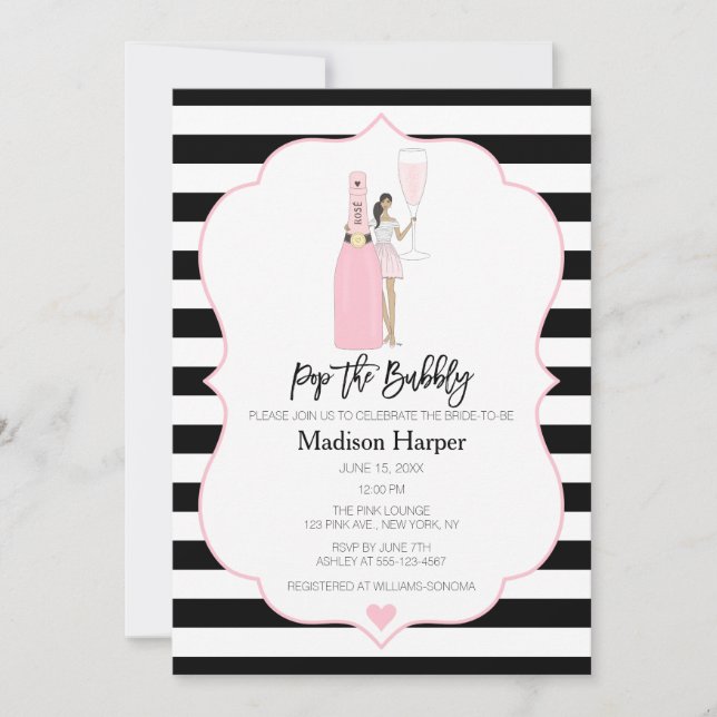 Invitation de la douche nuptiale Bubbly (Devant)