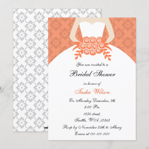 Invitation de la douche nuptiale corail