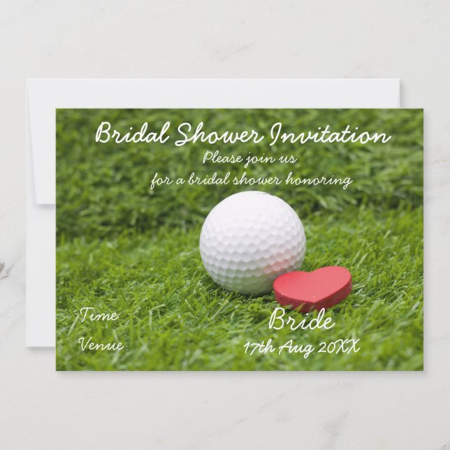 Invitation de la douche nuptiale de golf pour la f (Devant)