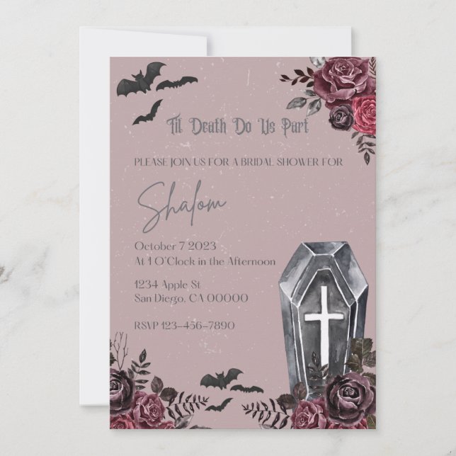 Invitation de la douche nuptiale d'Halloween (Devant)