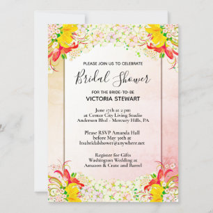 Invitation de la douche nuptiale du Jardin de fleu