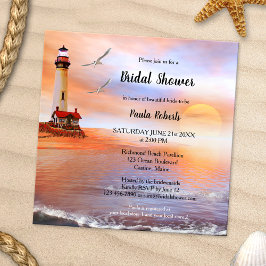 Invitation de la douche nuptiale du phare de plage