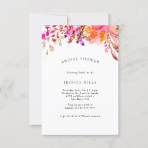 Invitation de la douche nuptiale Fleur sauvage Boh